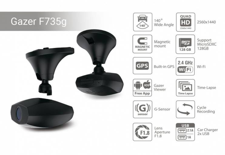 Gazer F735g FullHD,WiFi +GPS